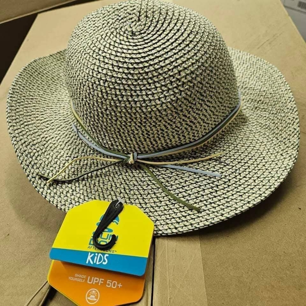 Ascend Kids Hat with Green and White Stripes